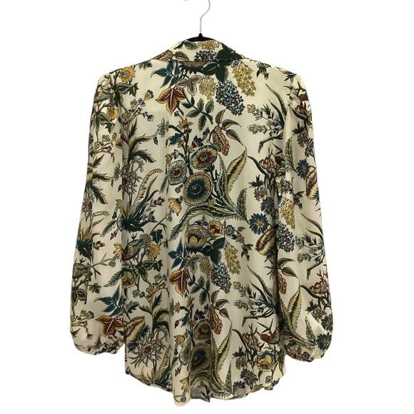 Tuckernuck Sharp Floral Serena Blouse Button Front Long Sleeve Size XL - Picture 13 of 16